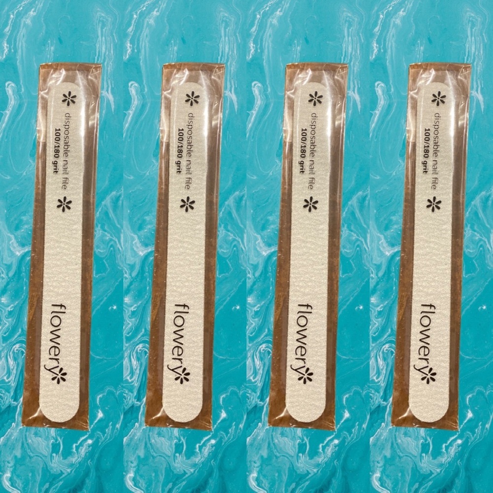 4 of FLOWERY Disposable Nail File * D File Silver 100/180 SALON